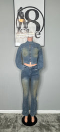 Gold ash denim